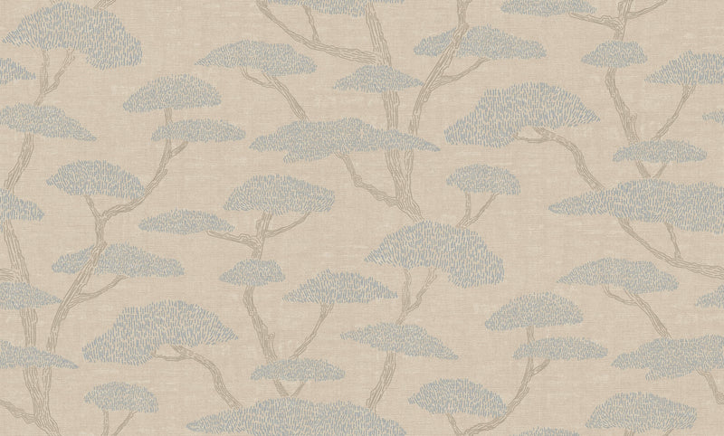 media image for Chinoiserie Tree Motif Wallpaper in Beige/Blue 257