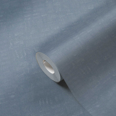 product image for Linen Effect Textured Wallpaper in Blue 14