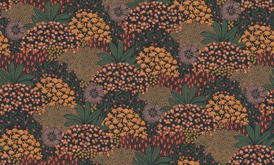product image for Forest Bloom Motif Wallpaper in Orange/Green/Black 78