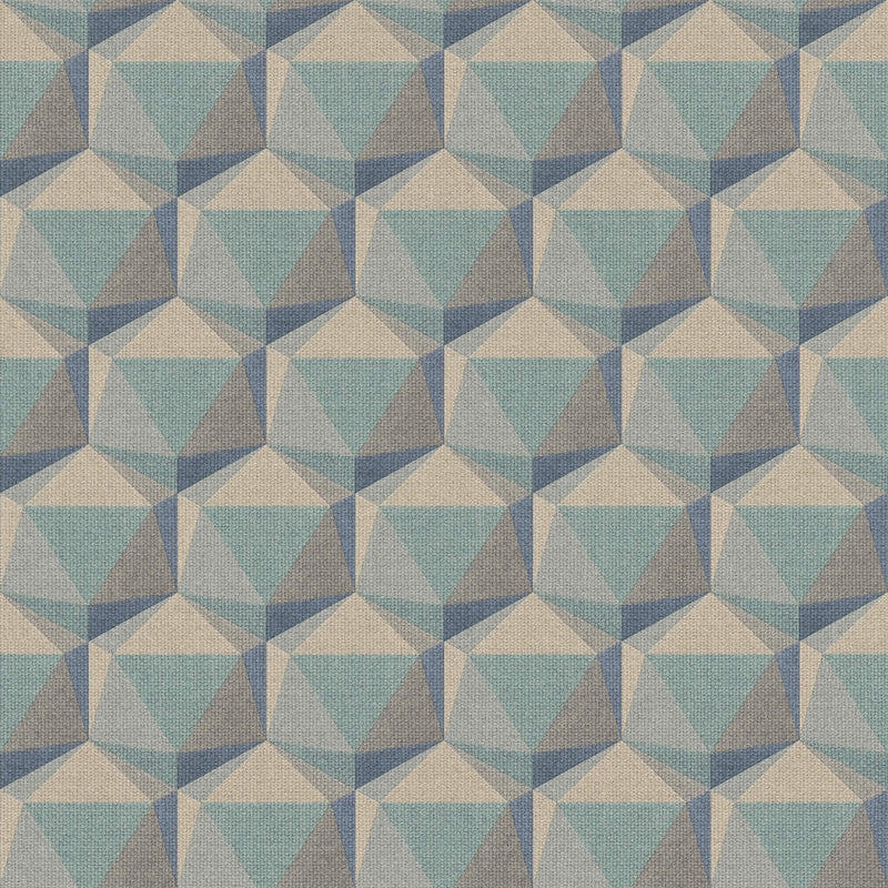 media image for Geometric Motif Wallpaper in Beige/Blue/Green 295