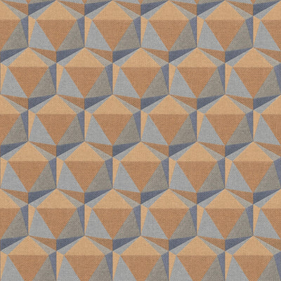 product image for Geometric Motif Wallpaper in Blue/Orange 30