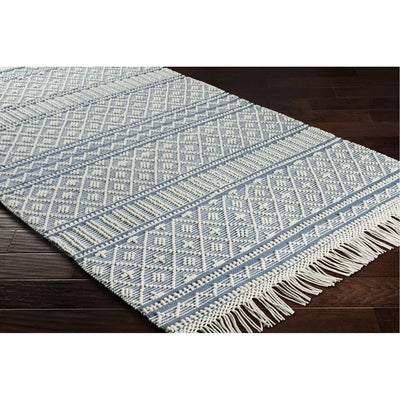 product image for Farmhouse Tassels FTS-2301 Hand Woven Rug in Denim & White by Surya 0