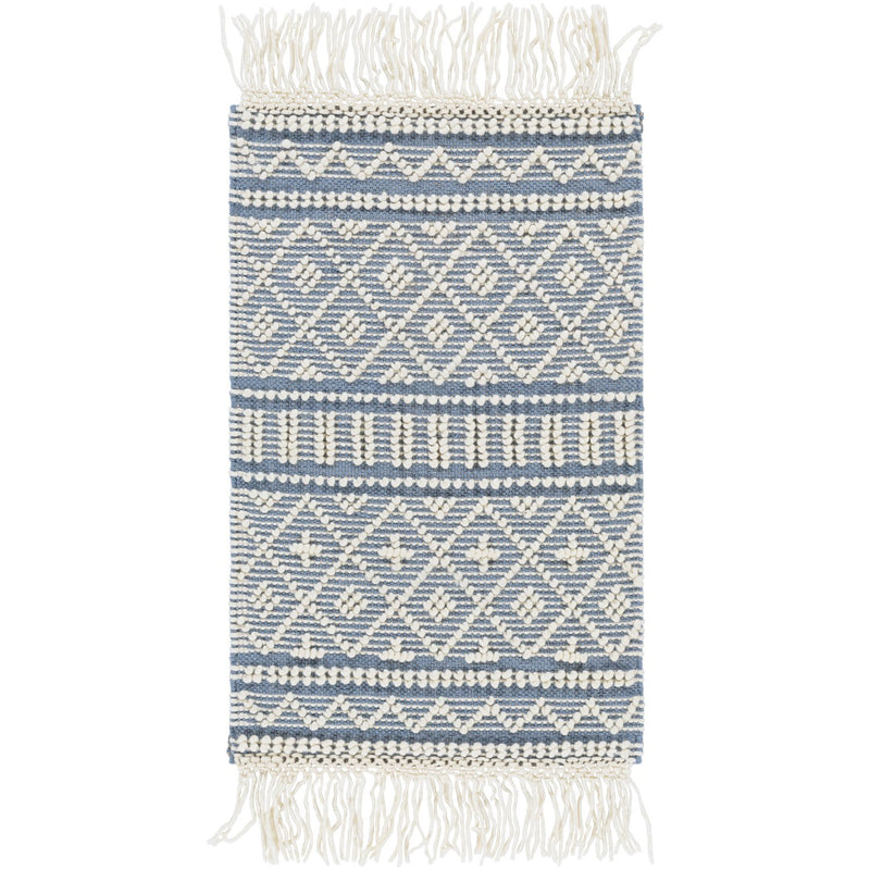 media image for Farmhouse Tassels FTS-2301 Hand Woven Rug in Denim & White by Surya 289