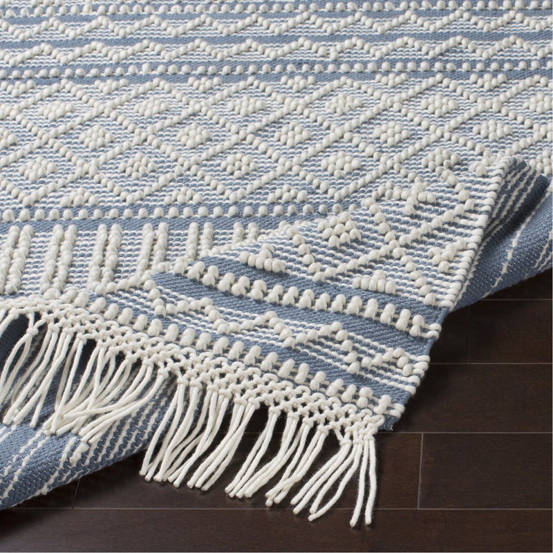 media image for Farmhouse Tassels FTS-2301 Hand Woven Rug in Denim & White by Surya 215