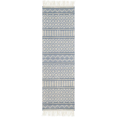 product image for Farmhouse Tassels FTS-2301 Hand Woven Rug in Denim & White by Surya 15