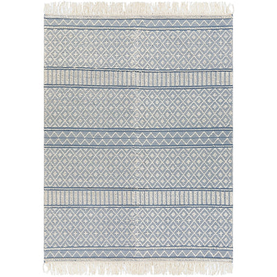 product image for Farmhouse Tassels FTS-2301 Hand Woven Rug in Denim & White by Surya 30