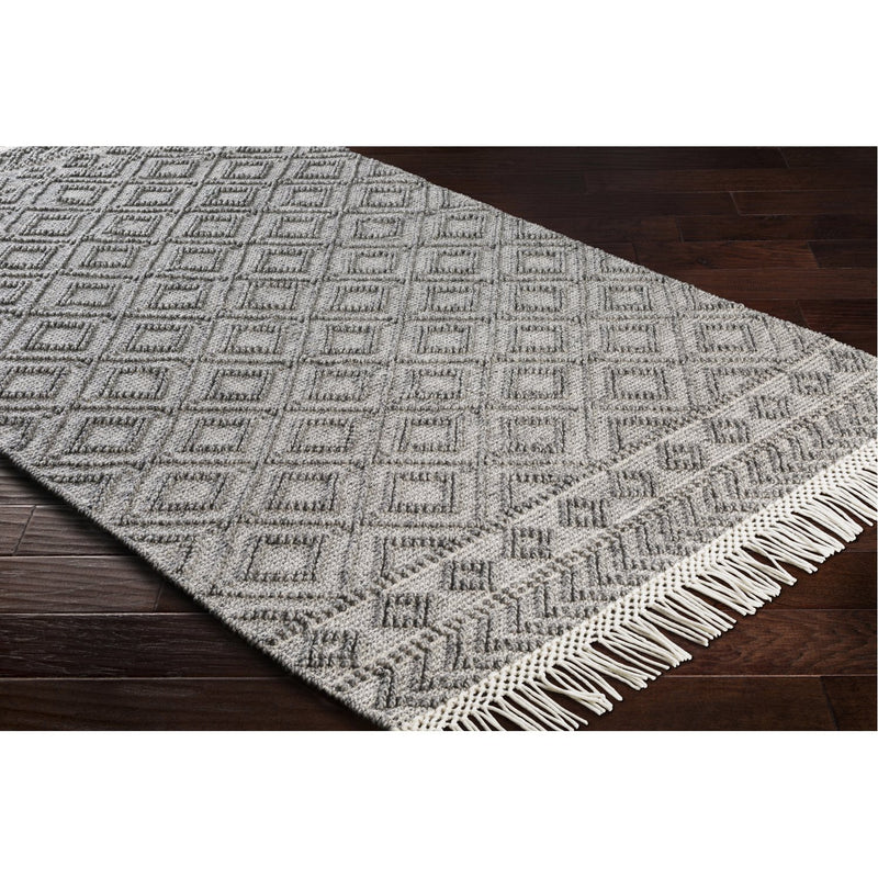 media image for Farmhouse Tassels FTS-2302 Hand Woven Rug in Black & White by Surya 214