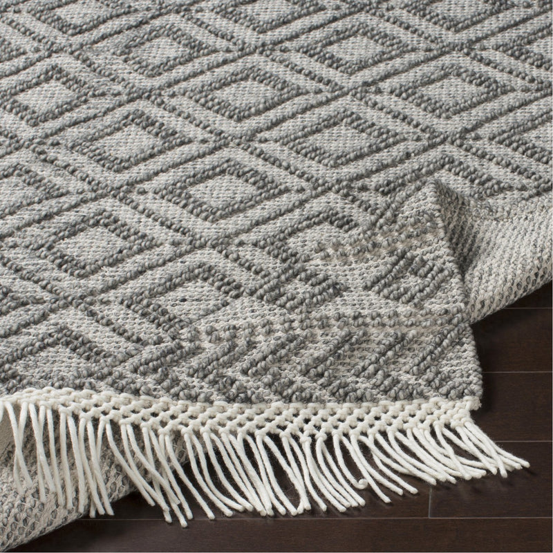 media image for Farmhouse Tassels FTS-2302 Hand Woven Rug in Black & White by Surya 279