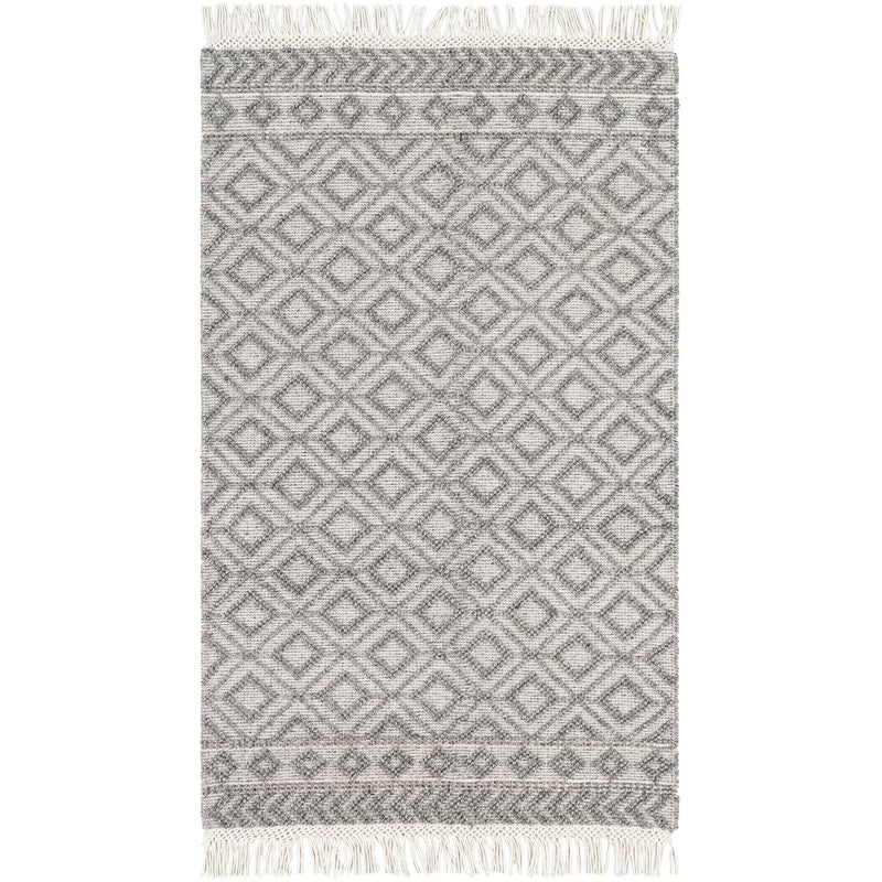 media image for Farmhouse Tassels FTS-2302 Hand Woven Rug in Black & White by Surya 283