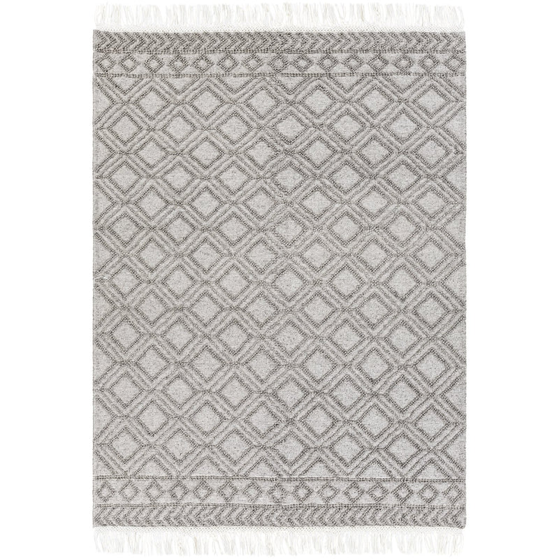 media image for Farmhouse Tassels FTS-2302 Hand Woven Rug in Black & White by Surya 287