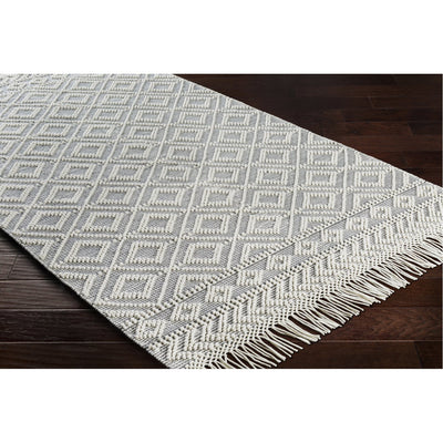 product image for Farmhouse Tassels FTS-2303 Hand Woven Rug in Medium Gray & White by Surya 77