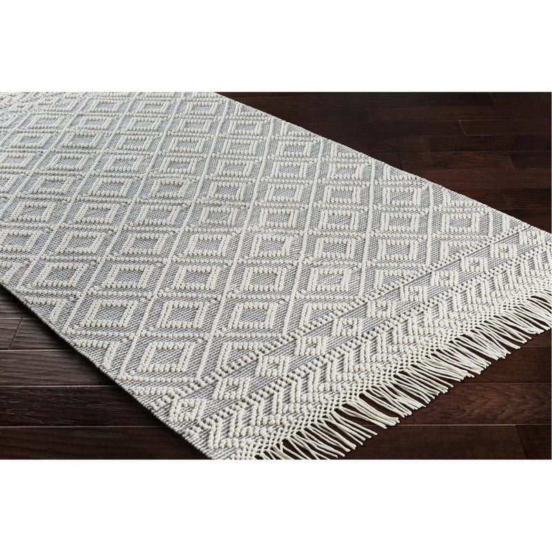 media image for Farmhouse Tassels FTS-2303 Hand Woven Rug in Medium Gray & White by Surya 299