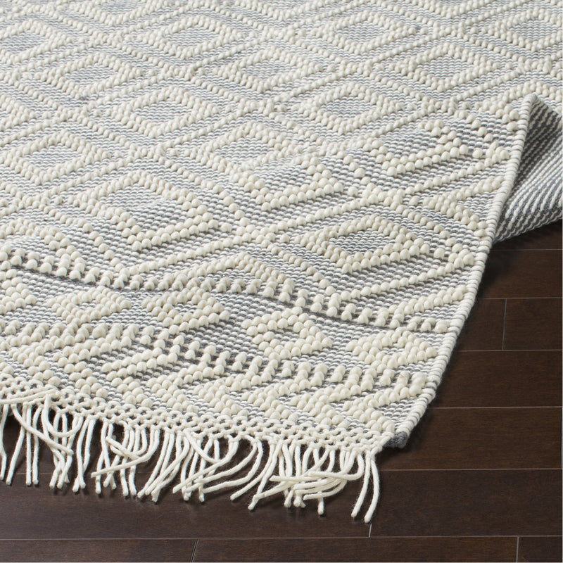 media image for Farmhouse Tassels FTS-2303 Hand Woven Rug in Medium Gray & White by Surya 212