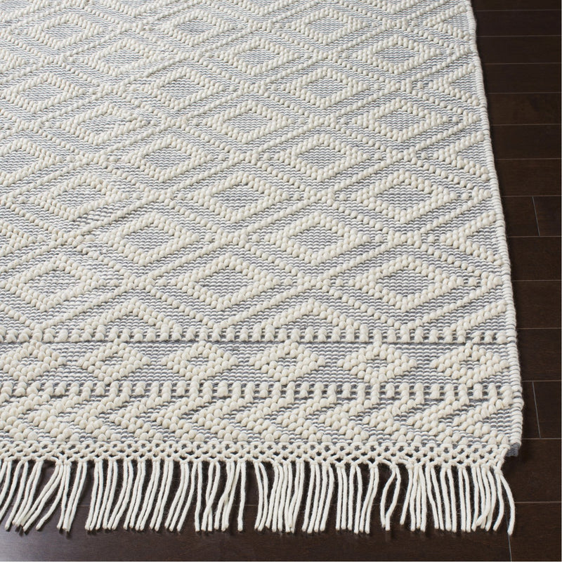 media image for Farmhouse Tassels FTS-2303 Hand Woven Rug in Medium Gray & White by Surya 247