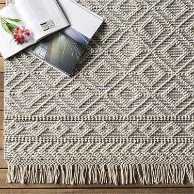 product image for Farmhouse Tassels FTS-2303 Hand Woven Rug in Medium Gray & White by Surya 31