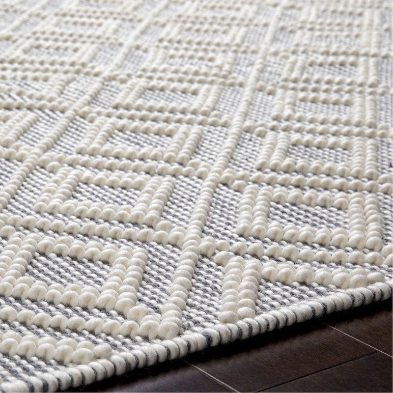 media image for Farmhouse Tassels FTS-2303 Hand Woven Rug in Medium Gray & White by Surya 255