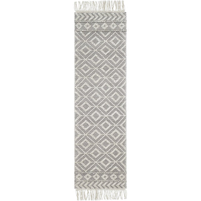 product image for Farmhouse Tassels FTS-2303 Hand Woven Rug in Medium Gray & White by Surya 86