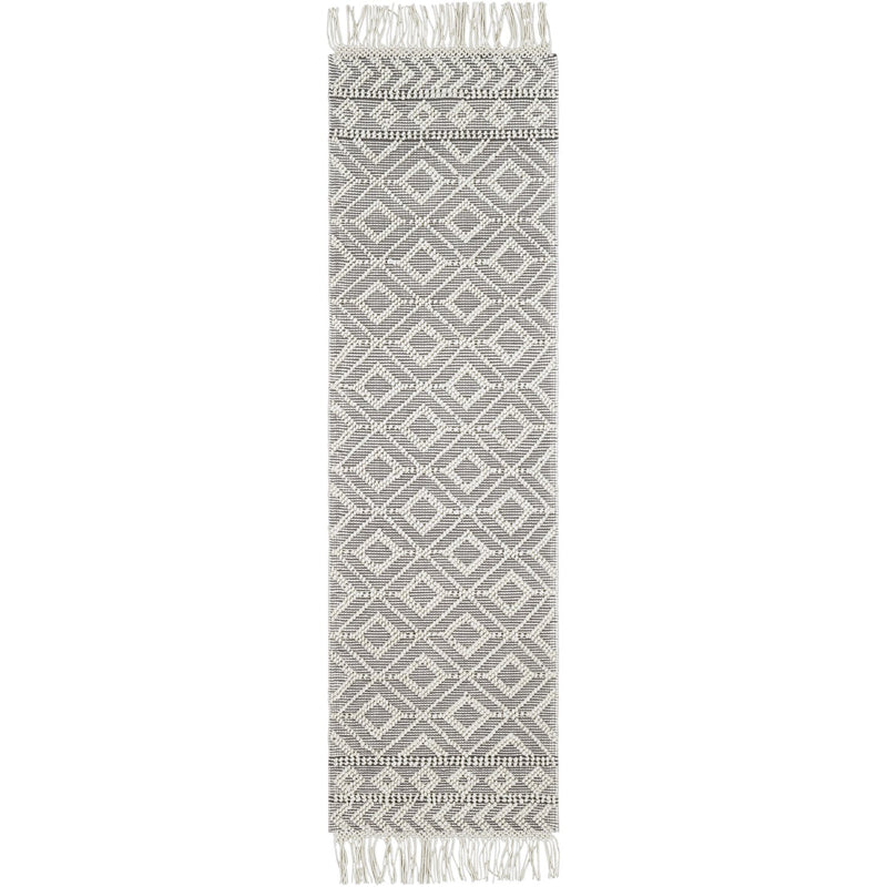 media image for Farmhouse Tassels FTS-2303 Hand Woven Rug in Medium Gray & White by Surya 216