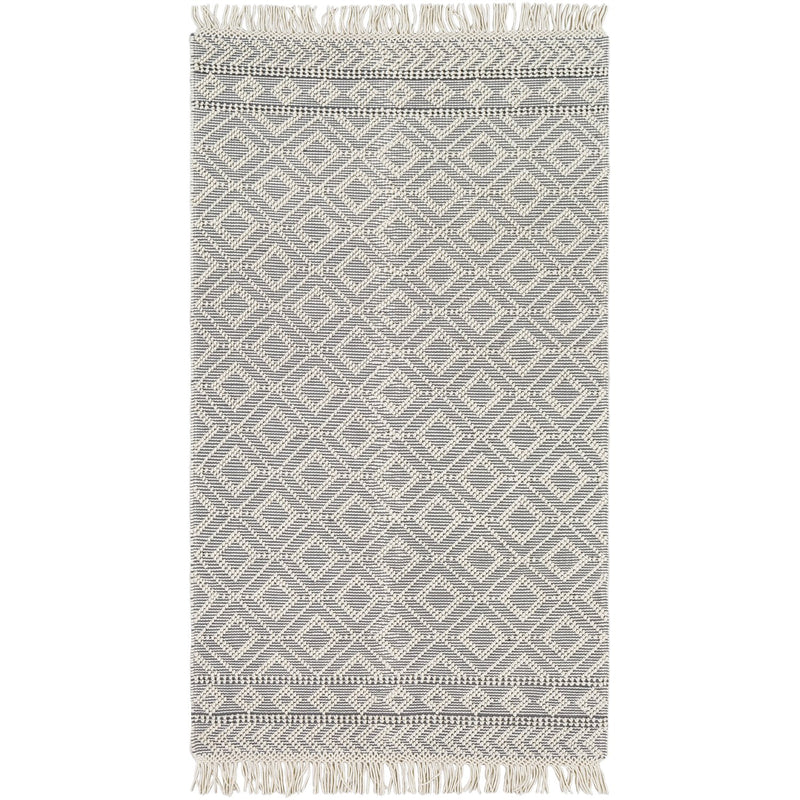 media image for Farmhouse Tassels FTS-2303 Hand Woven Rug in Medium Gray & White by Surya 240