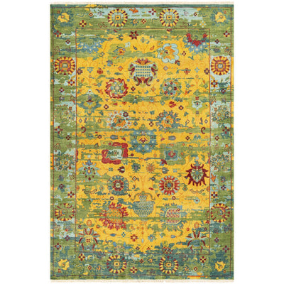 product image for Festival FVL-1005 Hand Knotted Rug in Bright Yellow & Grass Green by Surya 22