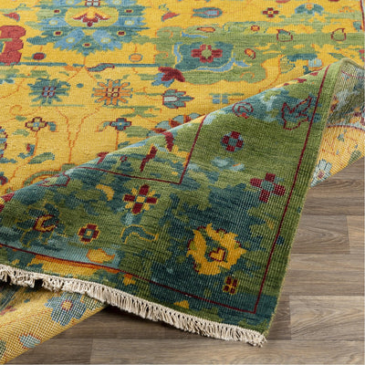 product image for Festival FVL-1005 Hand Knotted Rug in Bright Yellow & Grass Green by Surya 78