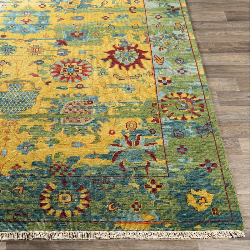 media image for Festival FVL-1005 Hand Knotted Rug in Bright Yellow & Grass Green by Surya 252