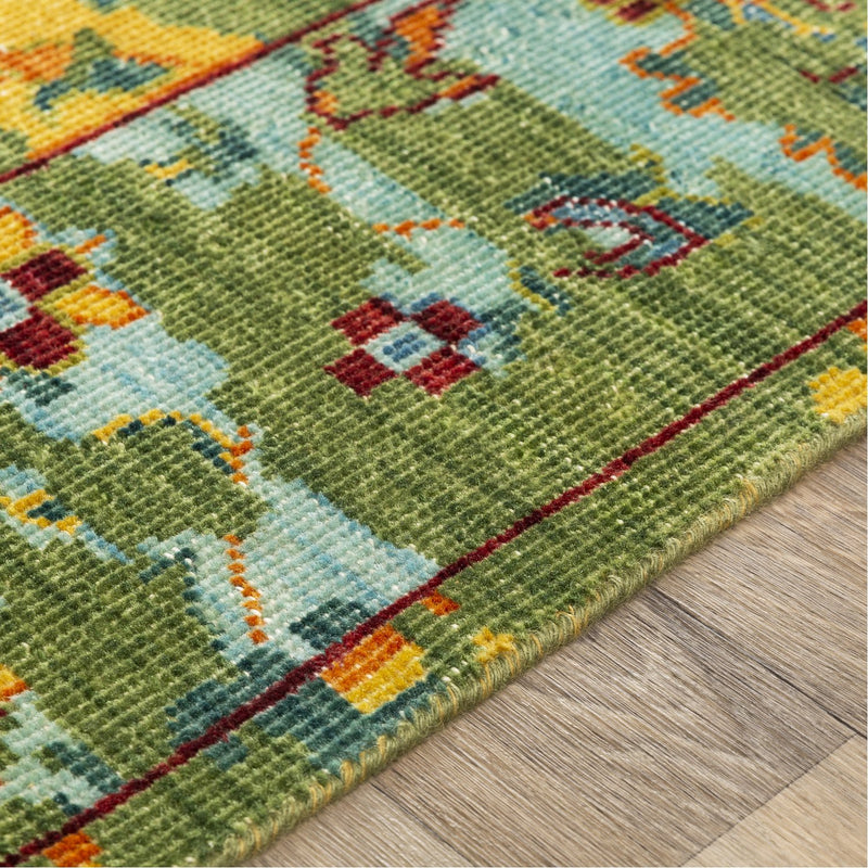 media image for Festival FVL-1005 Hand Knotted Rug in Bright Yellow & Grass Green by Surya 223