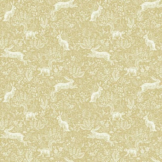 media image for sample fable wallpaper in gold from the rifle paper co collection by york wallcoverings 1 240