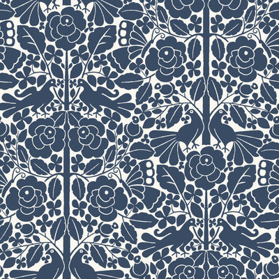 product image of Fairy Tales Wallpaper in Blue from the Magnolia Home Vol. 3 Collection by Joanna Gaines 525