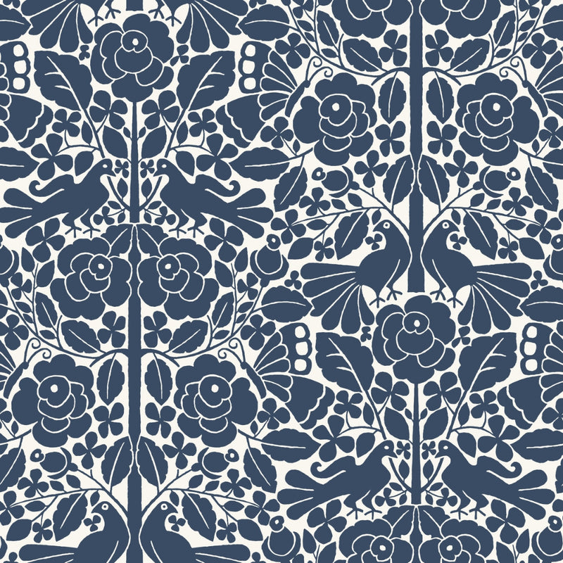 media image for Fairy Tales Wallpaper in Blue from the Magnolia Home Vol. 3 Collection by Joanna Gaines 290