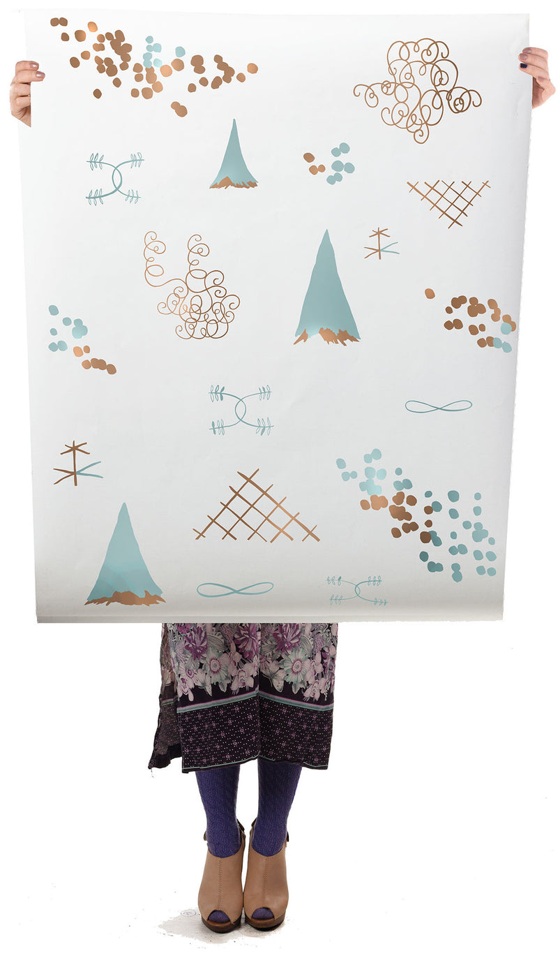 media image for Family Reunion Wallpaper in Copper and Patina design by Thatcher Studio 231
