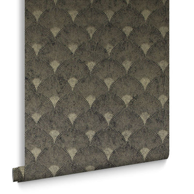 product image of Fan Wallpaper in Black and Gold from the Exclusives Collection by Graham & Brown 563
