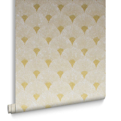 product image of Fan Wallpaper in Gold and Pearl from the Exclusives Collection by Graham & Brown 50