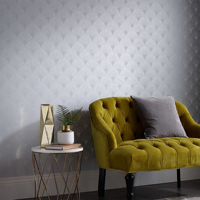 product image for Fan Wallpaper in Silver from the Exclusives Collection by Graham & Brown 96