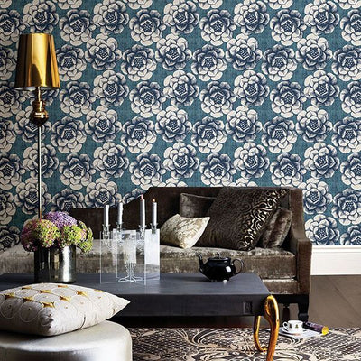 product image for Fanciful Floral Wallpaper in Blue from the Moonlight Collection by Brewster Home Fashions 41