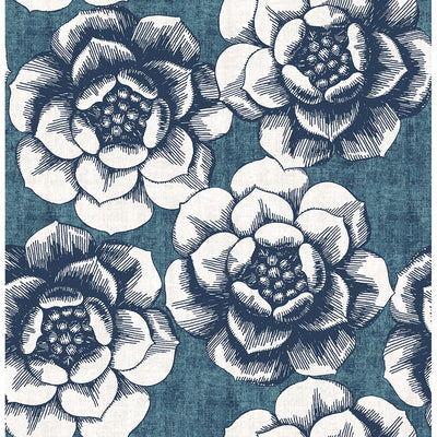 product image for Fanciful Floral Wallpaper in Blue from the Moonlight Collection by Brewster Home Fashions 6