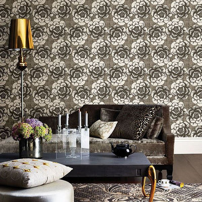 product image for Fanciful Floral Wallpaper in Brown from the Moonlight Collection by Brewster Home Fashions 99