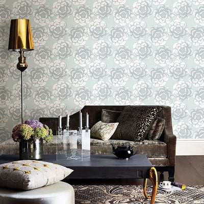 product image for Fanciful Floral Wallpaper in Silver from the Moonlight Collection by Brewster Home Fashions 8