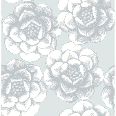 product image of sample fanciful floral wallpaper in silver from the moonlight collection by brewster home fashions 1 552