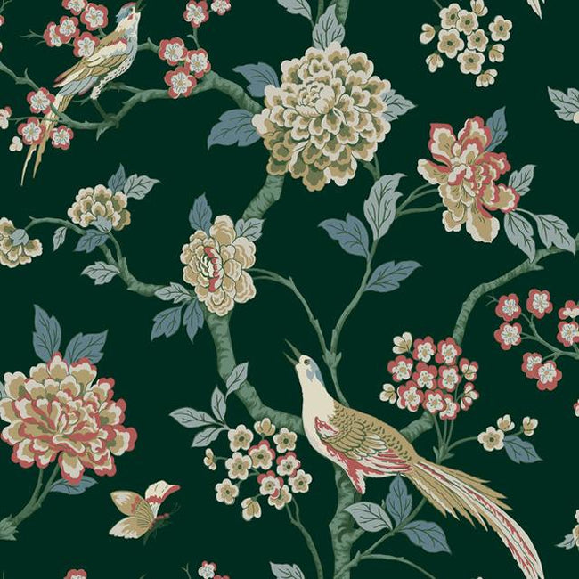 media image for Fanciful Wallpaper in Dark Green from the Grandmillennial Collection by York Wallcoverings 243