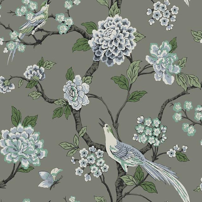 media image for sample fanciful wallpaper grey from the the grandmillennial collection by york wallcoverings 1 211