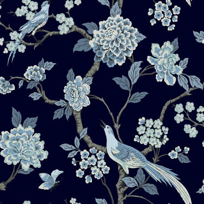 media image for Fanciful Wallpaper in Navy from the Grandmillennial Collection by York Wallcoverings 244
