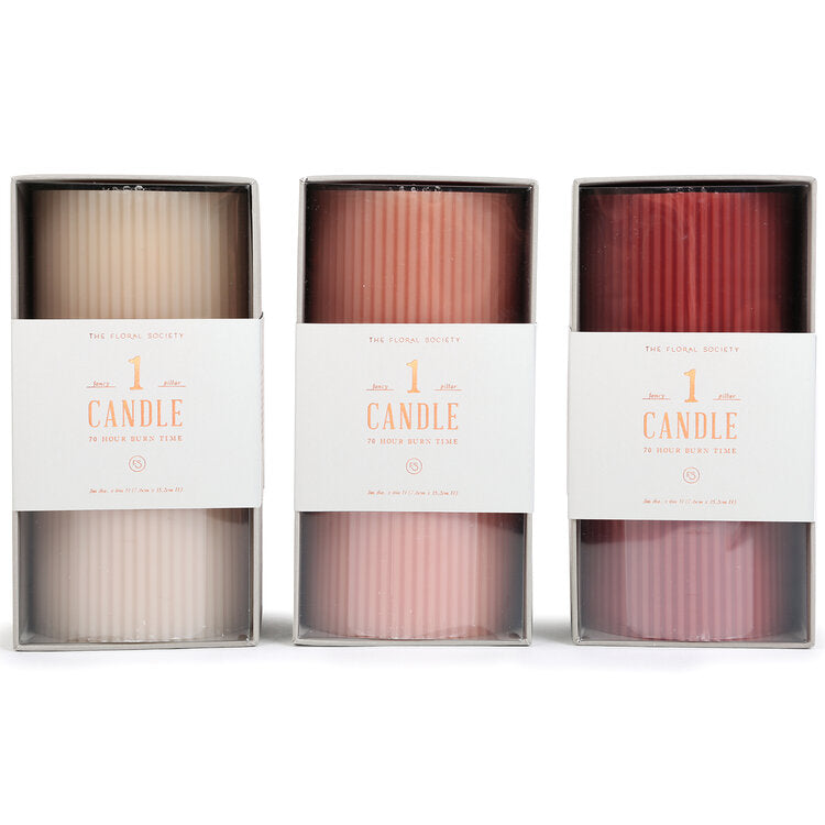 media image for Fancy Pillar Candles in Various Colors 23