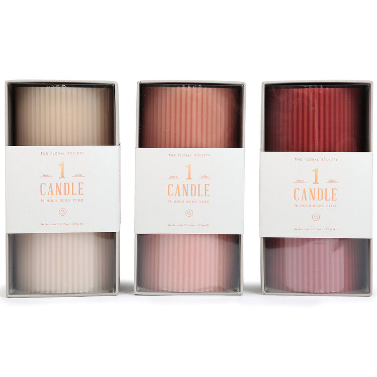 media image for Fancy Pillar Candles in Various Colors 285