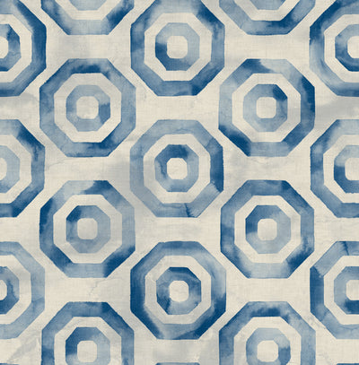 product image for Faravel Geo Wallpaper in Blue from the Lugano Collection by Seabrook Wallcoverings 99