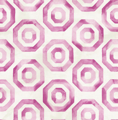 product image for Faravel Geo Wallpaper in Pink from the Lugano Collection by Seabrook Wallcoverings 87