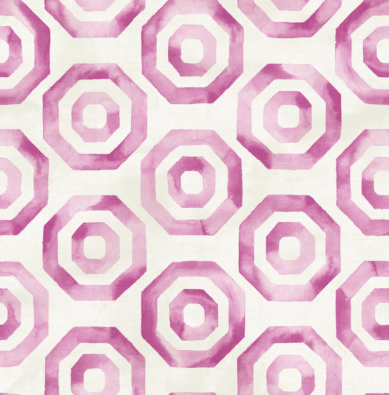 media image for Faravel Geo Wallpaper in Pink from the Lugano Collection by Seabrook Wallcoverings 281