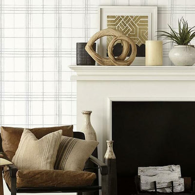 product image for Farmhouse Plaid Wallpaper in Grey and White from the Simply Farmhouse Collection by York Wallcoverings 6