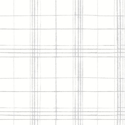 product image of sample farmhouse plaid wallpaper in grey and white from the simply farmhouse collection by york wallcoverings 1 585