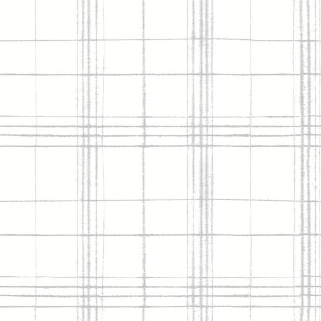 media image for sample farmhouse plaid wallpaper in grey and white from the simply farmhouse collection by york wallcoverings 1 295